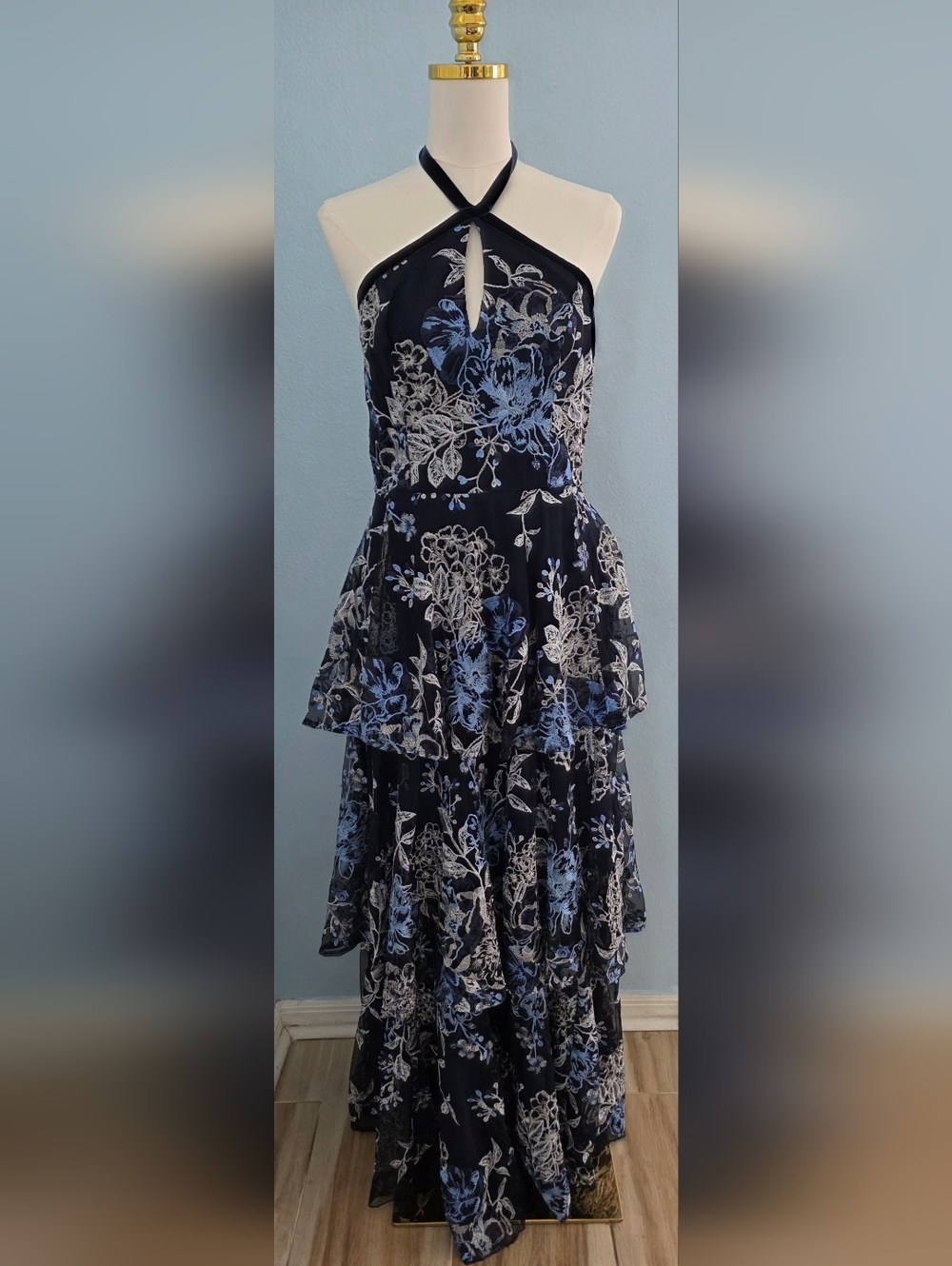 Marchesa Notte Embroidered Tulle Gown
